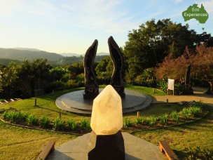 The Crystal Castle's, Crystal Guardians over looking the hills of the Byron hinterland